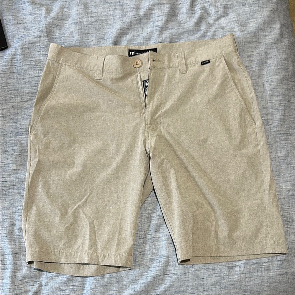 Travis Mathew Beige Flat Front Shorts